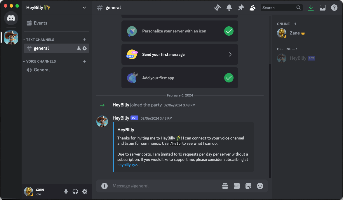 Screenshot of heybilly.xyz homepage